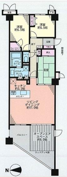 Floor plan. 3LDK, Price 28.8 million yen, Occupied area 83.86 sq m , Balcony area 13.8 sq m housing wealth! View is good