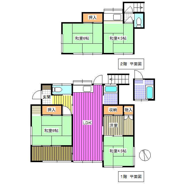 Floor plan. 22,800,000 yen, 4LDK, Land area 144.65 sq m , Building area 88.61 sq m