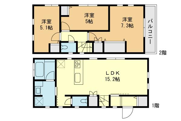 Floor plan. (B Building), Price 30,958,000 yen, 3LDK, Land area 83.83 sq m , Building area 75.42 sq m