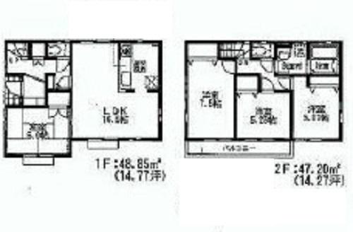 Floor plan. (5 Building), Price 35,800,000 yen, 4LDK, Land area 160.5 sq m , Building area 96.05 sq m