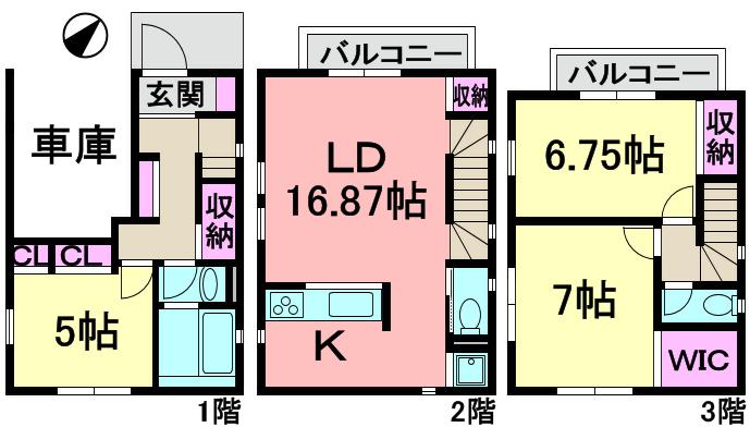 Floor plan. 35,800,000 yen, 3LDK, Land area 54.52 sq m , Building area 101.84 sq m