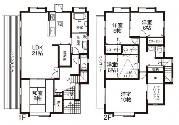 Floor plan. 46,800,000 yen, 5LDK+S, Land area 172.05 sq m , Building area 144.49 sq m