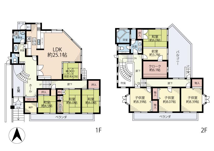 Floor plan. 99 million yen, 8LDK, Land area 280.96 sq m , Building area 268.35 sq m