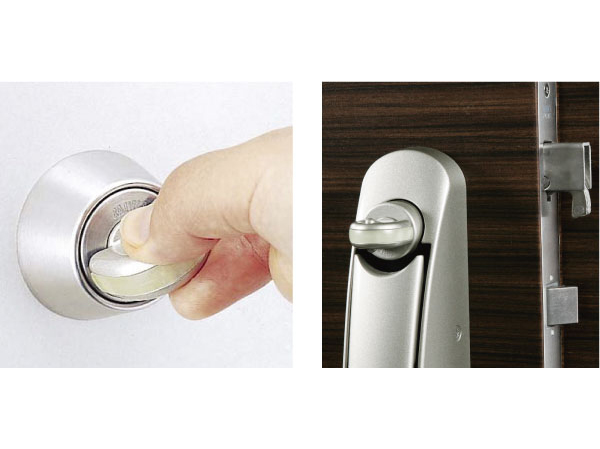 Security.  [Crime prevention thumb turn (switch type thumb) ・ Sickle dead bolt] Thumb turn (locking on the indoor side of the entrance door ・ The knob) to rotate when you unlock the "switch type of thumb.". Even for modus operandi of "thumb turning" that by turning the knob from the external equipment, etc. is unlocked, And it exhibits a high crime prevention. Also, Since the dead bolt has become sickle, Less likely to be out of a lock in an attempt to pry at the bar, etc., It is hard to structure that is the wrong answer tablets.