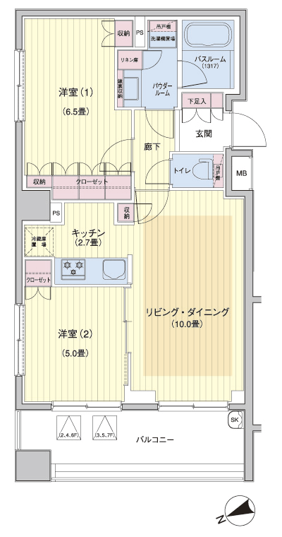 Floor: 2LDK, occupied area: 54.83 sq m, Price: 31,100,000 yen, now on sale