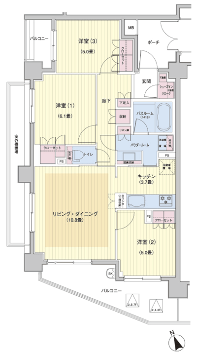 Floor: 3LDK + Sic, the area occupied: 70.6 sq m, Price: 40,900,000 yen, now on sale
