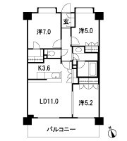 Floor: 3LDK + Wic, the occupied area: 70.03 sq m, Price: 39,200,000 yen, now on sale