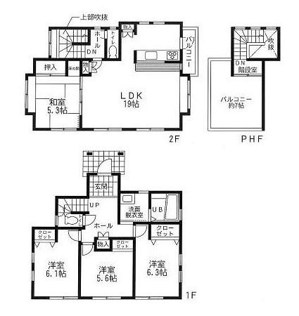 Floor plan. 42,800,000 yen, 4LDK, Land area 163.07 sq m , Building area 106.12 sq m