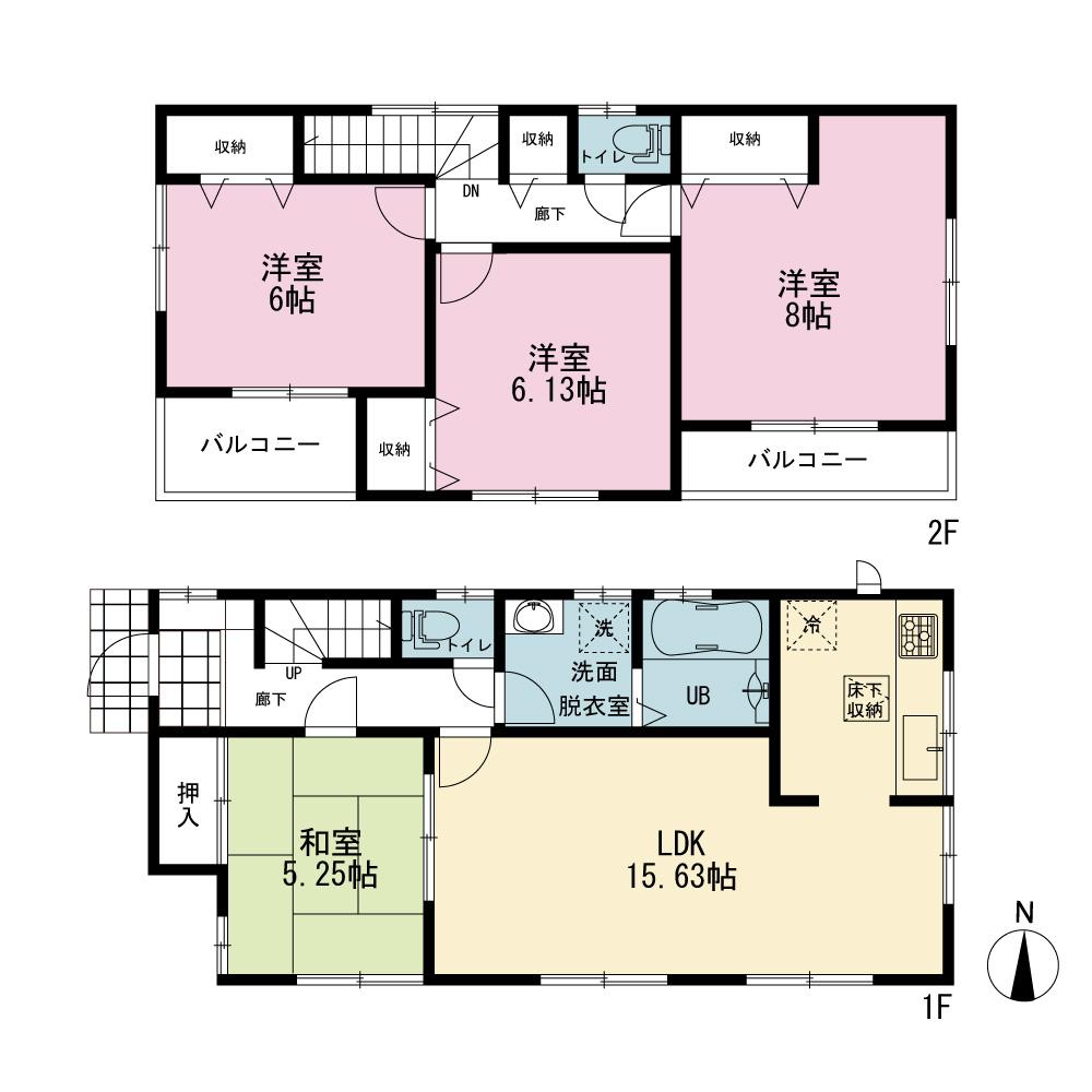 Floor plan. 42,800,000 yen, 4LDK, Land area 110.84 sq m , Building area 96.46 sq m