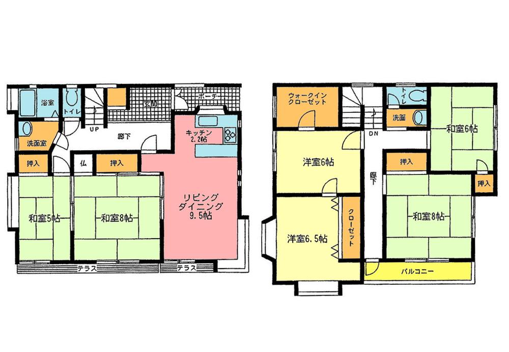 Floor plan. 52,800,000 yen, 6LDK, Land area 122.31 sq m , Building area 129.59 sq m