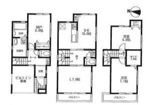 Floor plan. 32,850,000 yen, 2LDK+S, Land area 66 sq m , Building area 108.36 sq m