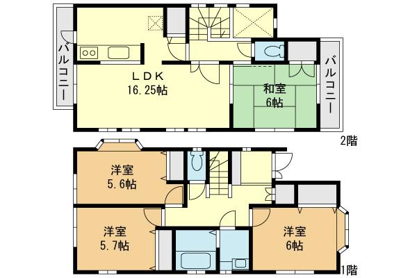 Floor plan. 31,300,000 yen, 4LDK, Land area 136.33 sq m , Building area 110.84 sq m building floor plan