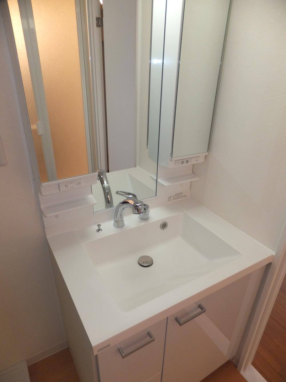 Wash basin, toilet. Vanity was new exchange. Because the shower faucet, This is useful for busy morning.
