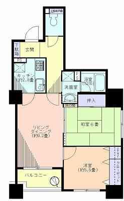 Floor plan. 2LDK, Price 28.8 million yen, Occupied area 58.59 sq m , Balcony area 4.26 sq m
