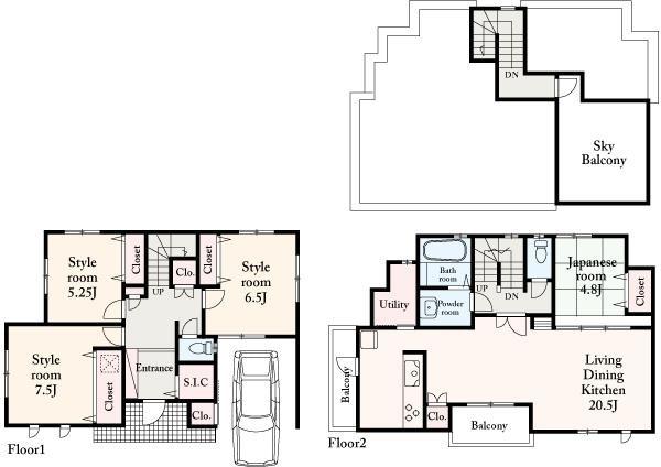 Floor plan. 66,800,000 yen, 4LDK, Land area 172.6 sq m , Building area 128.71 sq m