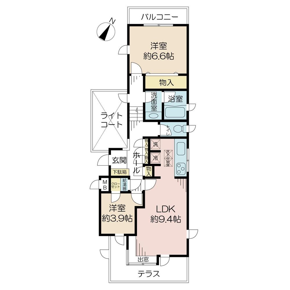 Floor plan. 2LDK, Price 23.8 million yen, Occupied area 59.82 sq m , Balcony area 4.01 sq m