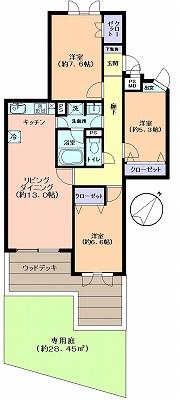 Floor plan. 3LDK, Price 27,800,000 yen, Occupied area 80.85 sq m