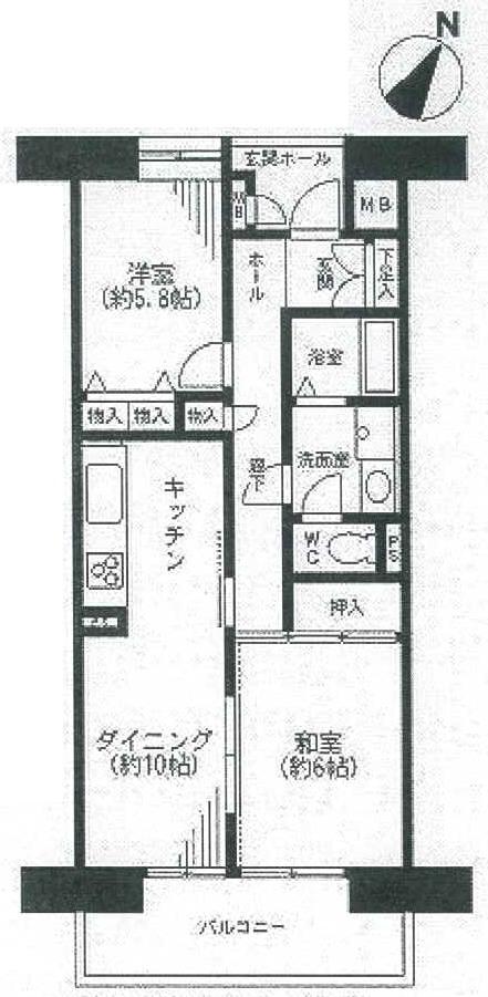 Floor plan. 2LDK, Price 27,800,000 yen, Occupied area 52.73 sq m , Balcony area 8.4 sq m