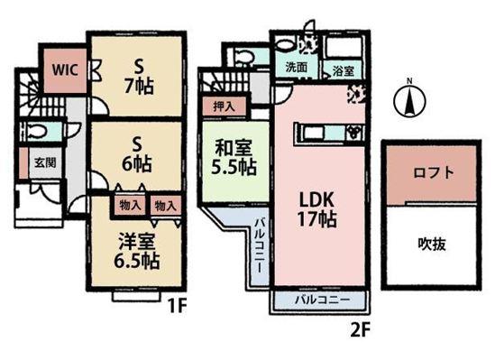Floor plan. 49,800,000 yen, 2LDK+2S, Land area 108.95 sq m , Building area 98.95 sq m