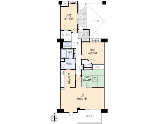Floor plan. 3LDK, Price 42,900,000 yen, Occupied area 95.39 sq m , Balcony area 8.1 sq m floor plan