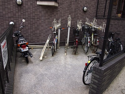 Parking lot. Bicycle-parking space