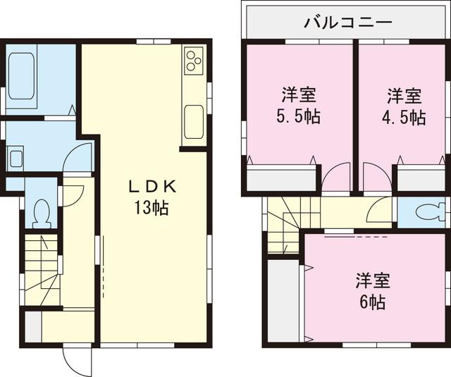 Floor plan. 23.8 million yen, 3LDK, Land area 69.64 sq m , Building area 69.56 sq m