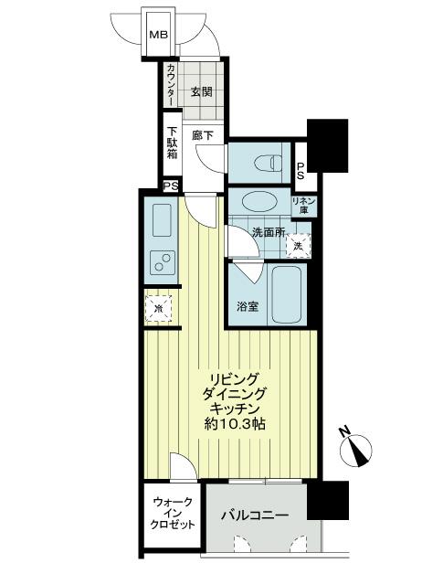 Floor plan. Price 22.5 million yen, Occupied area 30.73 sq m , Balcony area 3.67 sq m floor plan