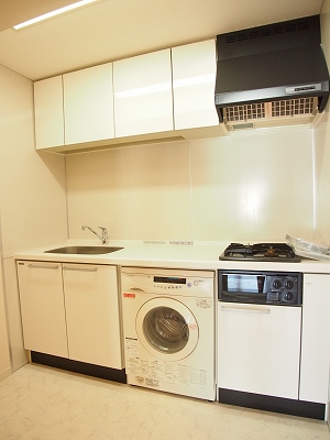 Kitchen. Two-burner stove, With grill, It is another photo of the room with washing machine.