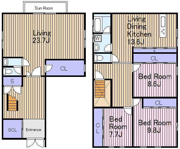 Floor plan. 52 million yen, 4LDK, Land area 132.23 sq m , Building area 202.2 sq m