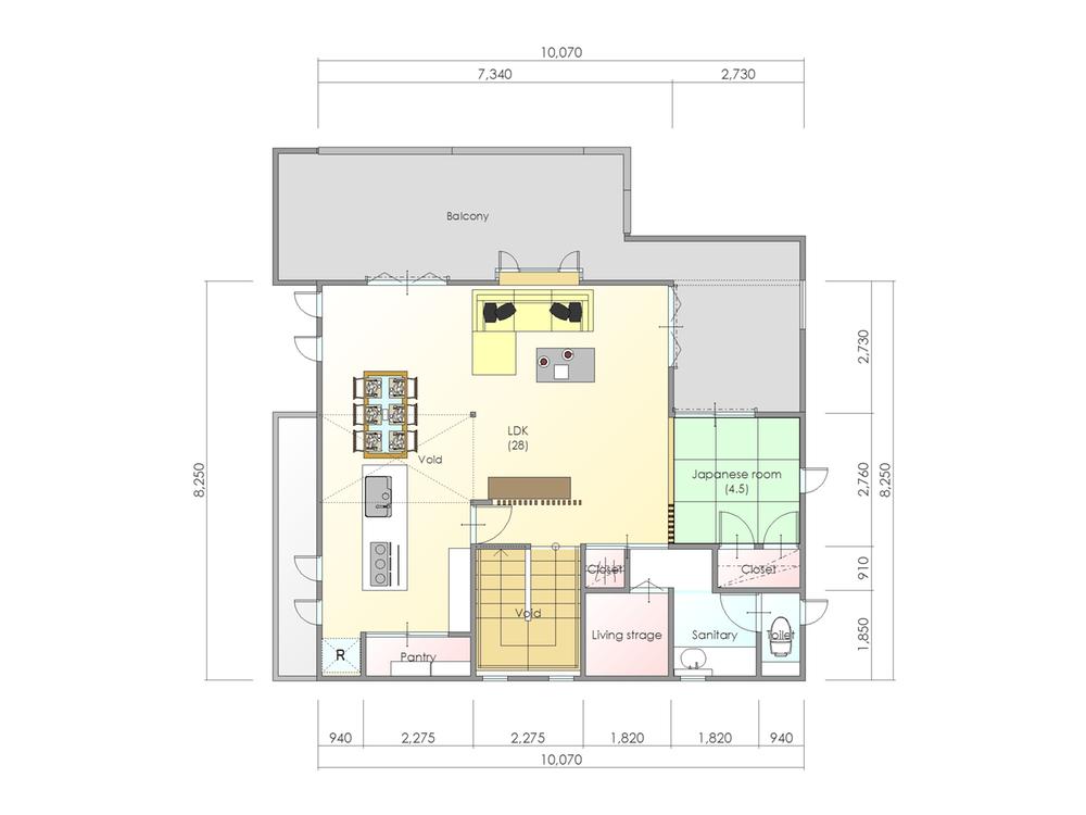 Building plan example (floor plan). Building plan example (A compartment 2F)