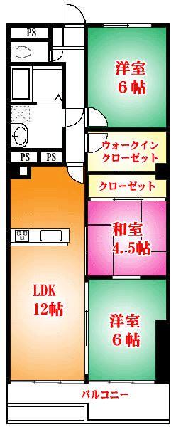 Floor plan. 3LDK, Price 15.5 million yen, Occupied area 66.85 sq m , Balcony area 8.64 sq m