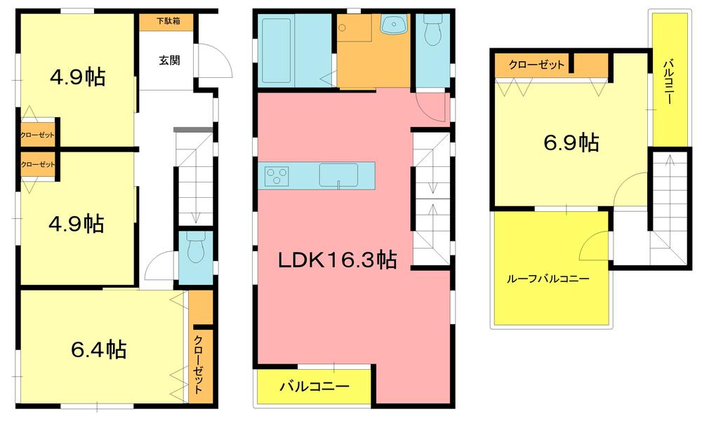 Floor plan. (B), Price 46,800,000 yen, 2LDK+2S, Land area 81.68 sq m , Building area 96.46 sq m