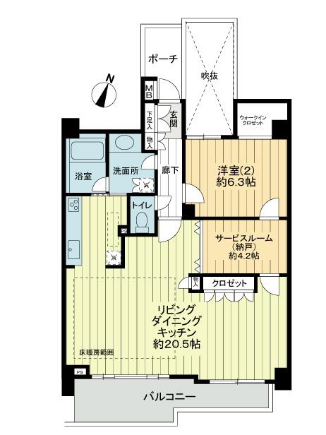 Floor plan. 1LDK + S (storeroom), Price 29,800,000 yen, Footprint 75 sq m , Balcony area 10.29 sq m