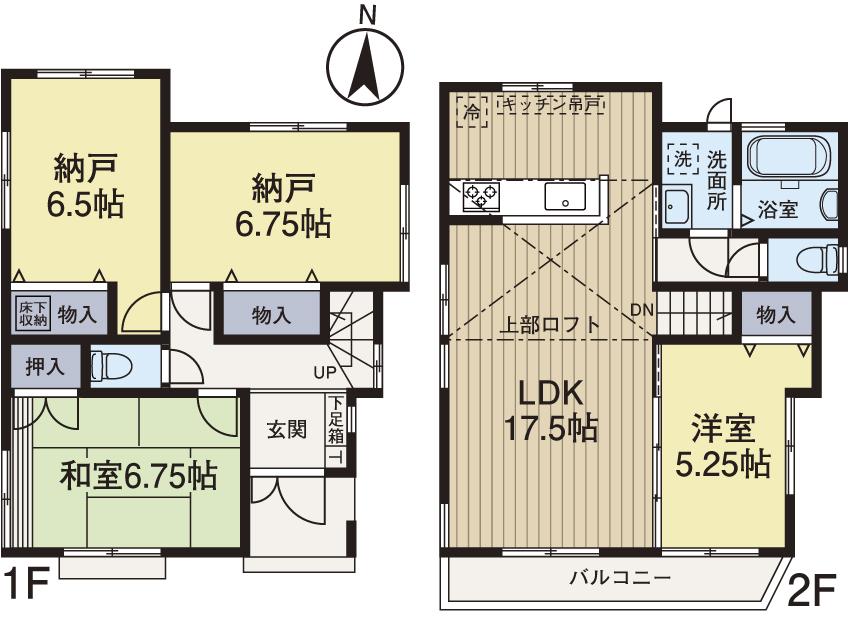 Floor plan. (3 Building), Price 50,800,000 yen, 4LDK, Land area 113.93 sq m , Building area 95.22 sq m