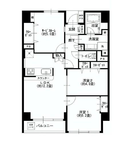 Floor plan. 2LDK+S, Price 29,900,000 yen, Footprint 65.7 sq m , Balcony area 3.6 sq m