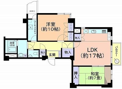 Floor plan. 2LDK, Price 32,500,000 yen, Occupied area 89.84 sq m , Balcony area 5.16 sq m