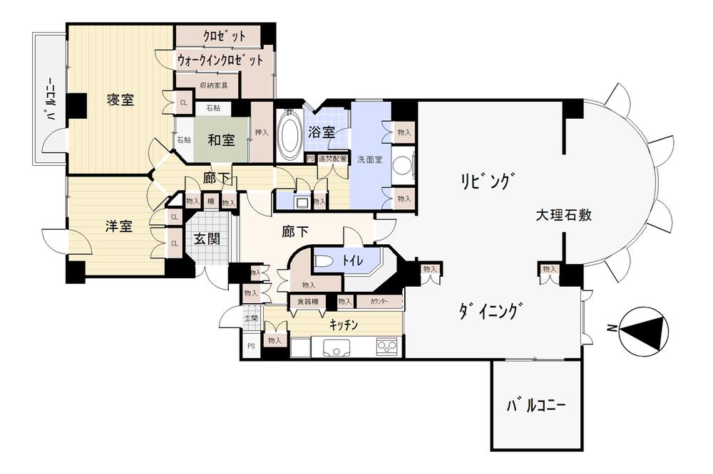 Floor plan. 2LDK + S (storeroom), Price 94,800,000 yen, Footprint 191.81 sq m , Balcony area 5.4 sq m