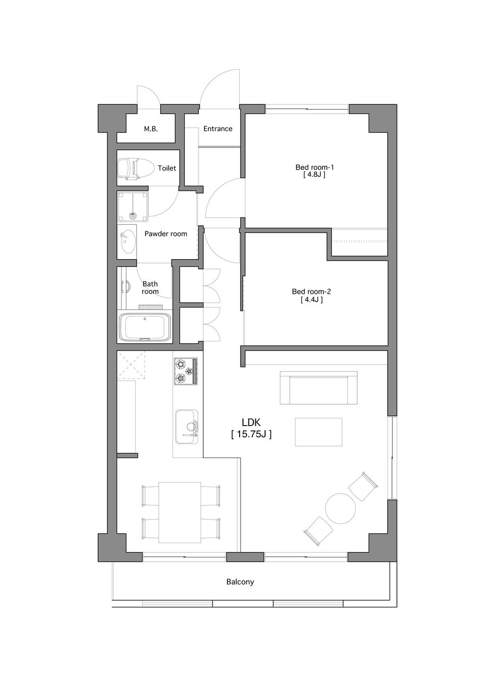 Other local. Renovation plan example. The floor plan of 3DK to 2LDK. You can create your own plan to the other. First of all, please contact us.