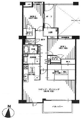Floor plan. 3LDK, Price 42,900,000 yen, Occupied area 95.39 sq m , Balcony area 8.1 sq m