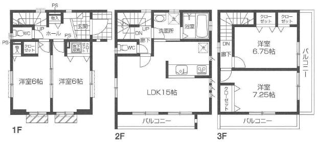 Floor plan. 39,800,000 yen, 4LDK, Land area 77.27 sq m , 4LDK of face-to-face kitchen in the building area 99.21 sq m Pledge LDK15!  [Floor plan]