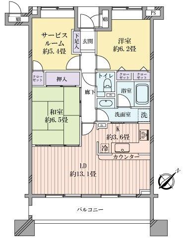 Floor plan. 2LDK + S (storeroom), Price 43,800,000 yen, Occupied area 75.89 sq m , Balcony area 11.66 sq m