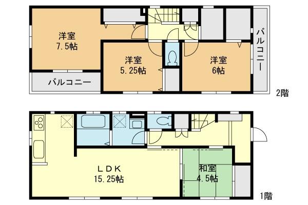Floor plan. 41,800,000 yen, 4LDK+S, Land area 131.59 sq m , Building area 99.36 sq m floor plan