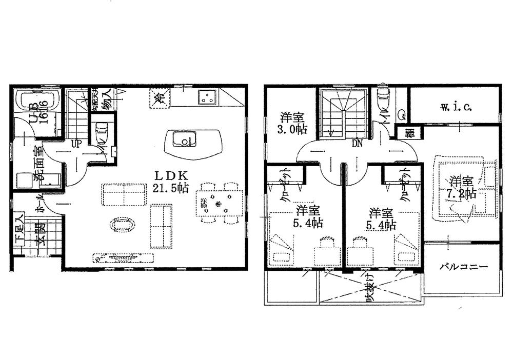 Floor plan. (B), Price 65,400,000 yen, 4LDK, Land area 111.77 sq m , Building area 101.02 sq m