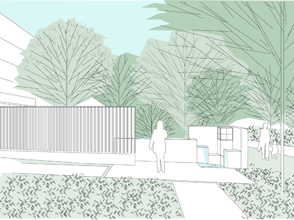 Features of the building. Forest Entrance Rendering illustrations