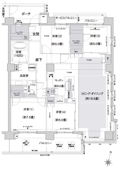 Floor: 4LDK + WIC + WTC + SIC, the occupied area: 107.45 sq m, Price: TBD