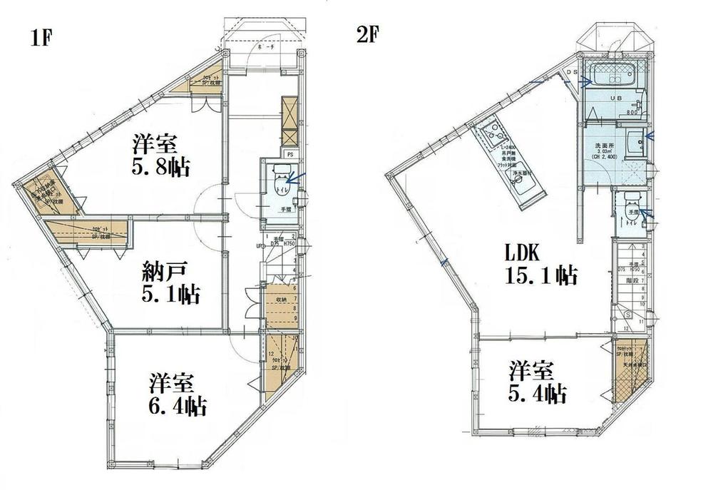 Floor plan. 39,958,000 yen, 3LDK + S (storeroom), Land area 103.49 sq m , Building area 91.6 sq m