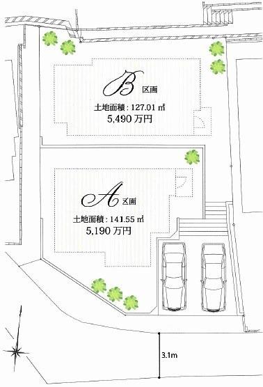 Compartment figure. Land price 49,800,000 yen, Land area 127.01 sq m
