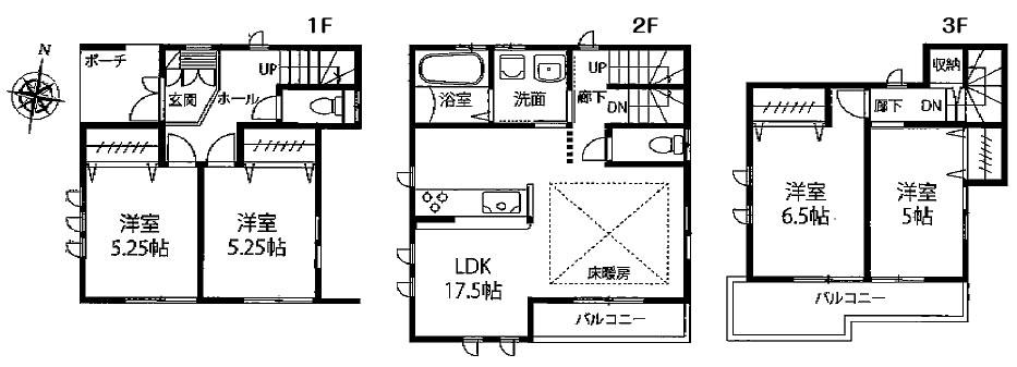 Floor plan. 39,800,000 yen, 4LDK, Land area 77.27 sq m , Building area 95.18 sq m