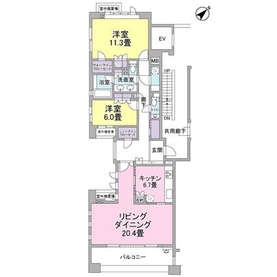 Floor plan. Southwest ・ Sunshine per southeast corner room ・ There is a sense of open