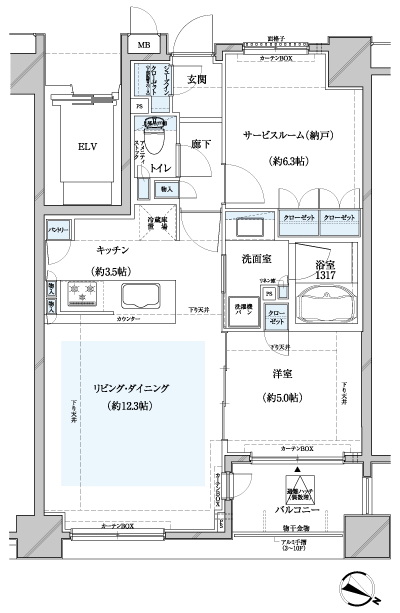 Floor: 1LDK + S (storeroom) + SIC, the occupied area: 58.72 sq m, Price: 28.8 million yen, currently on sale